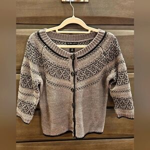 New York & Company Grey and Black Knit Cardigan